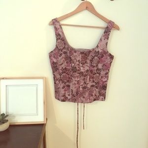 NWOT Bandolino Floral Lace up Corset
